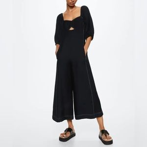 Mango Contrast Seam Jumpsuit